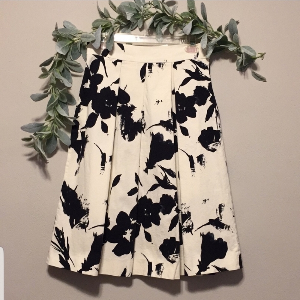 Black and White Midi Skirt